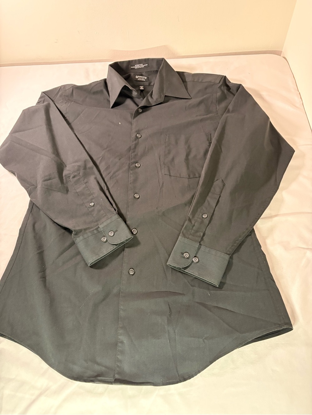 Men's Black Dress Shirt - Classic Long-Sleeve